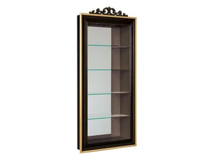 5015 - Open wood and glass bookcase with built-in lights _ Carpanese Home